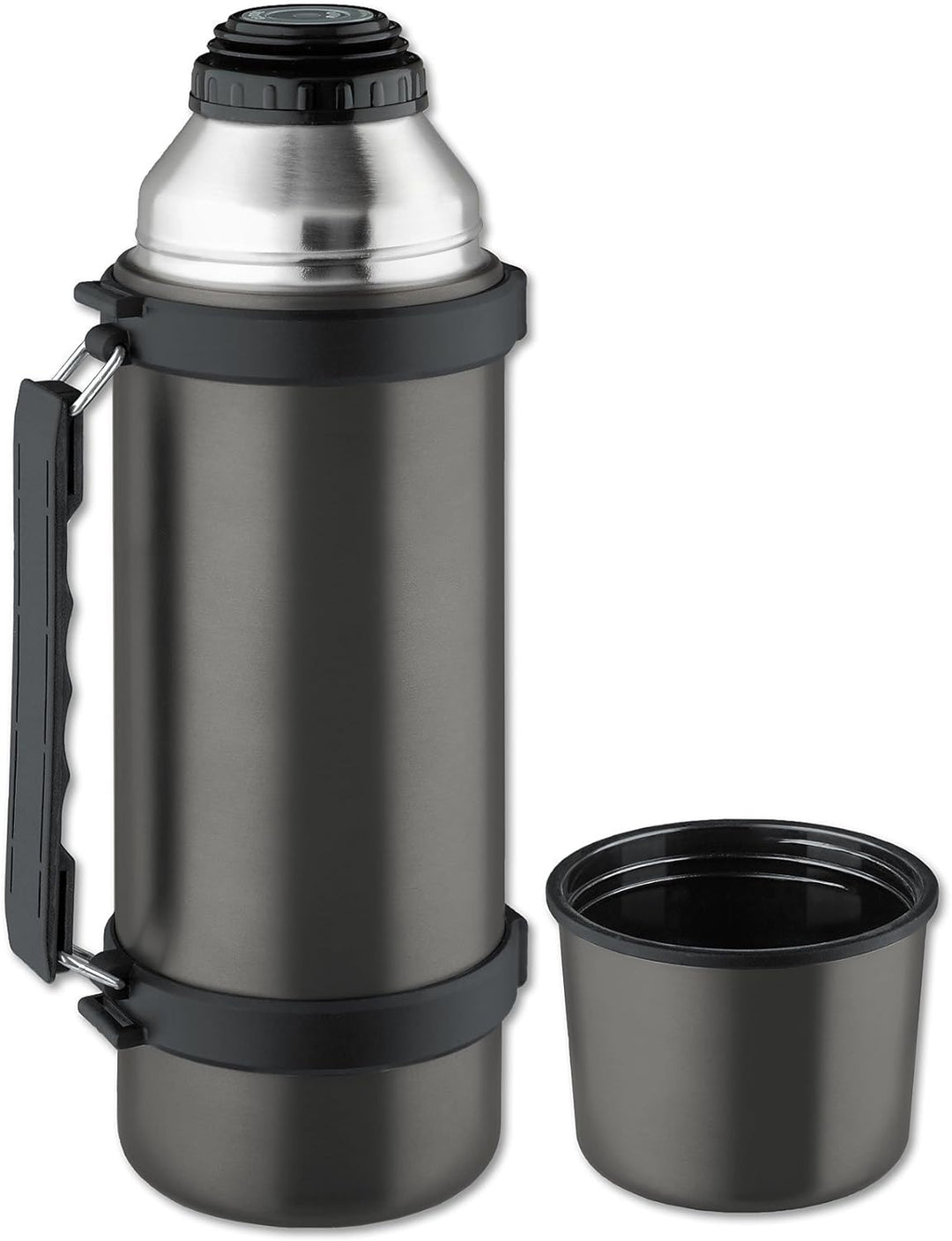 ISOSTEEL Isolierflasche Travel Quickstop, Titan-Grau