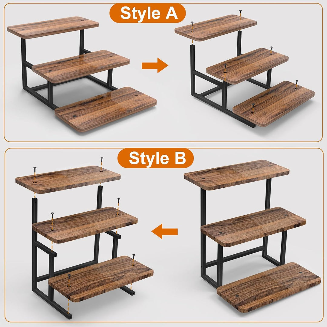 3 Etagen Kuchen und Cupcake Ständer aus Holz, Etagere für Desserts, Donuts, Kekse, Macarons, Obst, H