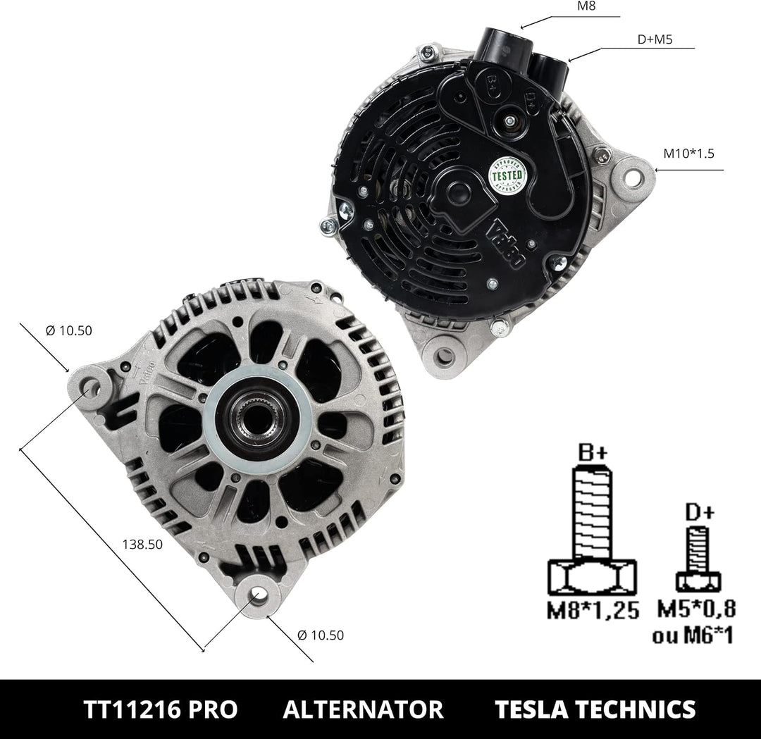 TT11216 PRO. LICHTMASCHINE 12V, alternator 150A, kompatibel mit PEUGEOT, SUZUKI, auto-lichtmaschine