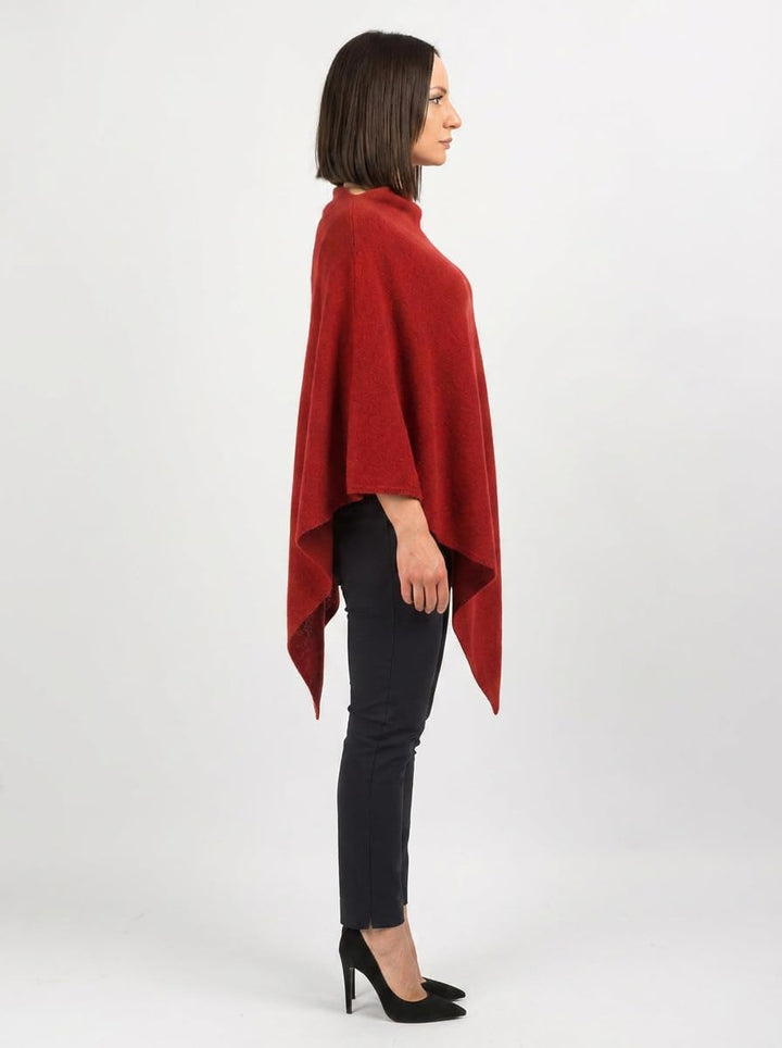 Dalle Piane Cashmere - Poncho aus 100% Kaschmir - Made in Italy - für Frau Einheitsgrösse Rot, Einhe