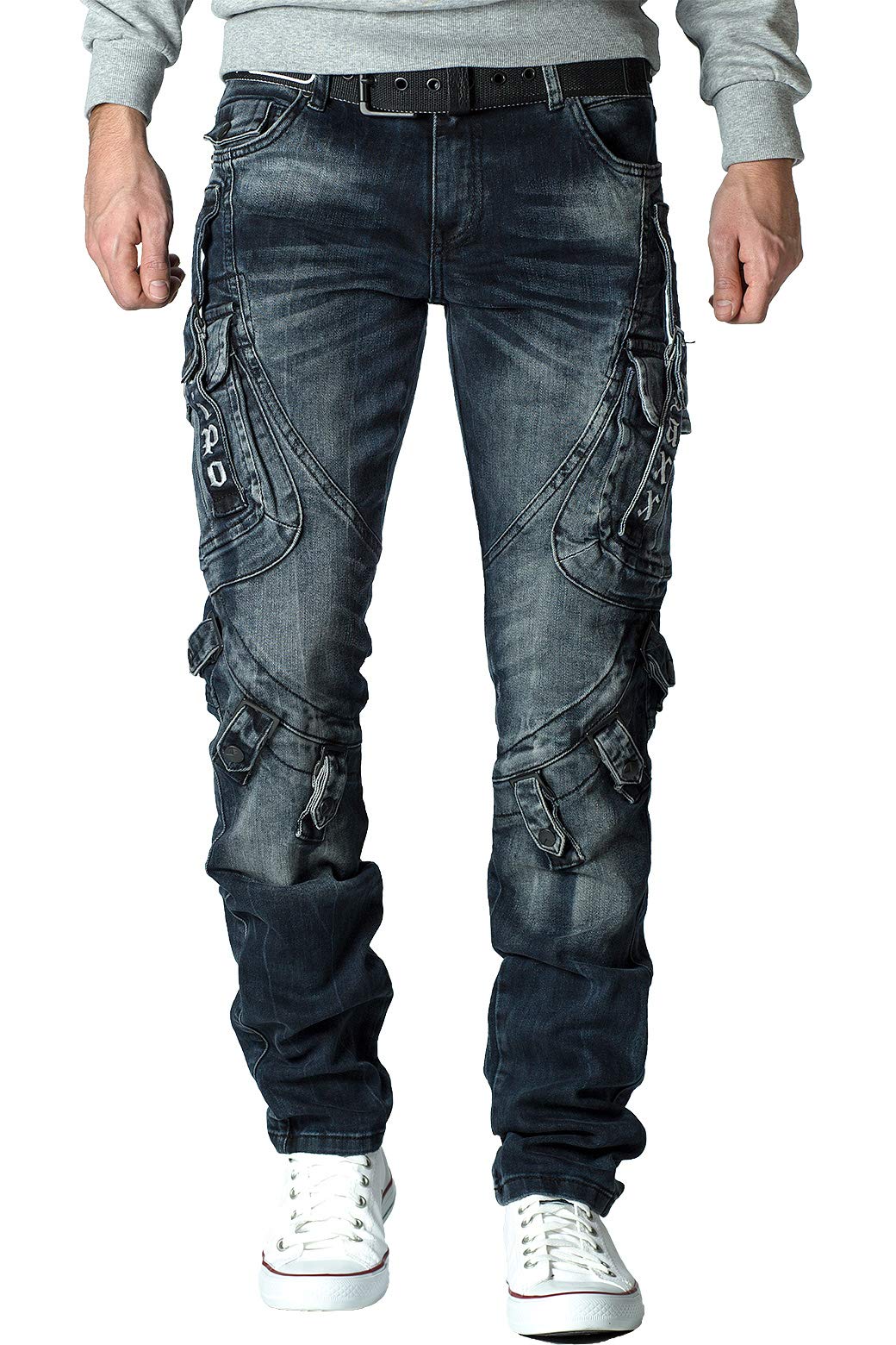 Cipo &amp; Baxx Herren Jeans besondere Designs 30W / 32L Blau - 63, 30W / 32L Blau - 63
