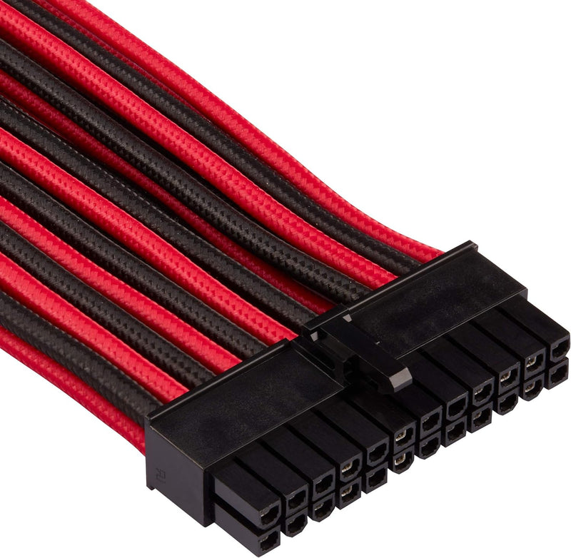 Corsair Premium Sleeved Netzteil Starter-Kabel-Set Typ4 (Generation 4-Serie) Rot/Schwarz Starter-Set