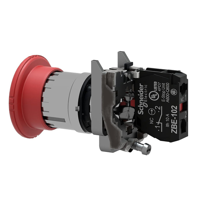 Schneider Electric | XB4BS8442 - Not-Halt/Not-Aus-Taster, rot, Drehentriegelung 22mm, 1Ö Zum Auslöse