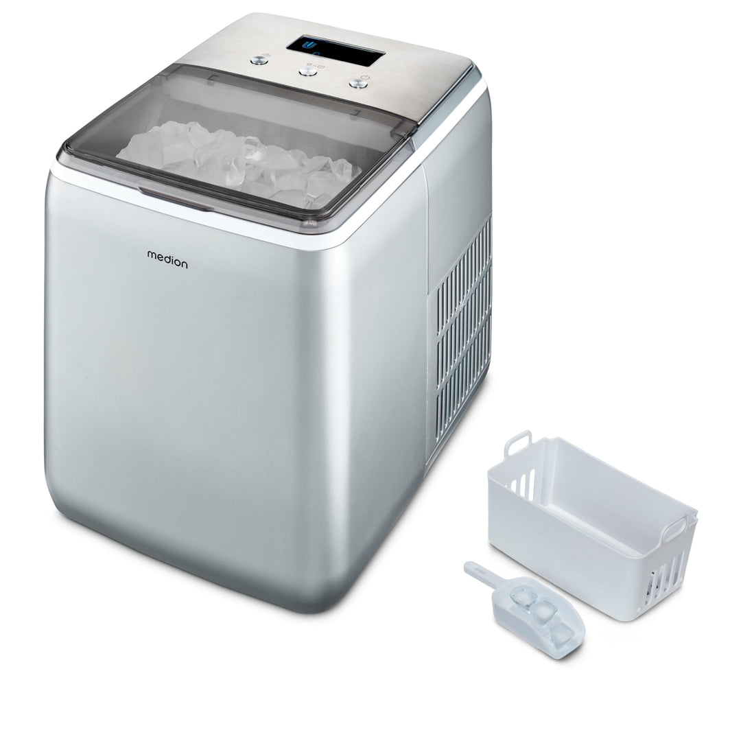 MEDION Eiswürfelmaschine (Eiswürfelgrösse klein & gross, 2,6 Liter Wassertank, kurze Produktionsdaue