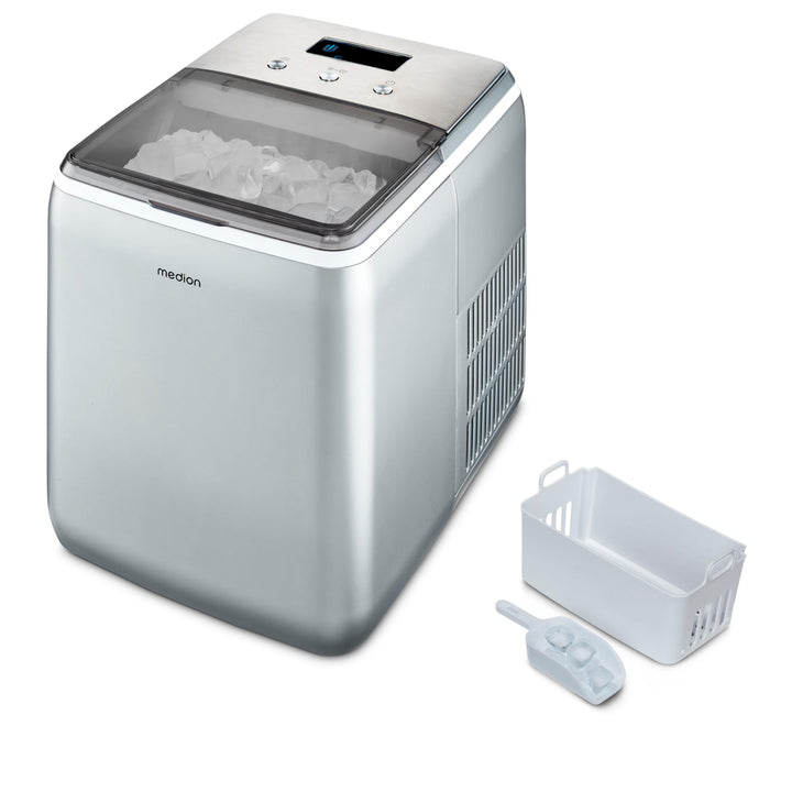 MEDION Eiswürfelmaschine (Eiswürfelgrösse klein & gross, 2,6 Liter Wassertank, kurze Produktionsdaue