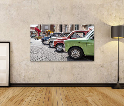 Bild auf Leinwand Alter FIAT 500 Bilder Wandbild Poster Leinwandbild 100x57cm, 100x57cm