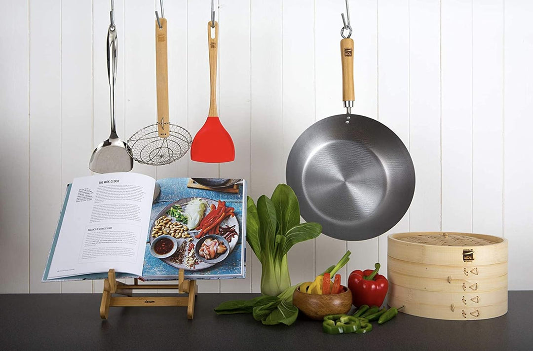 School of Wok "Wok Star Carbon Stahl Wok, Silber, 35,6 cm Einzelbett, Einzelbett