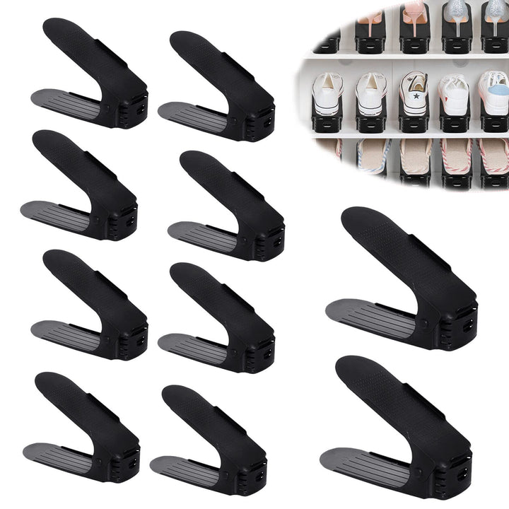 YRHome 30 Stück Einstellbare Schuhregale Schuhorganizer Schuh Organisierer aus PP-Material, 3 höhenv