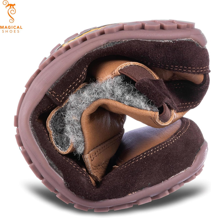 Magical Shoes Barfussschuhe gefüttert für Damen & Herren, Schnürstiefel, Stiefel Winter, minimalisti