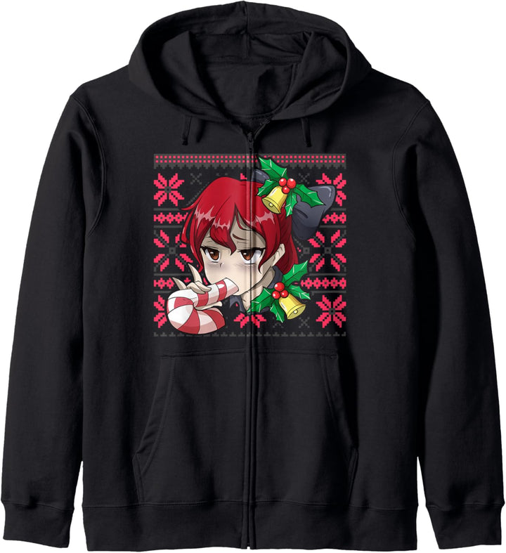 Ugly Christmas Otaku Ahegao Weihnachten Ecchi Etchi Hentai Kapuzenjacke