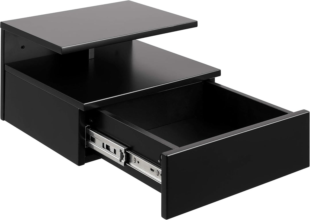 AC Design Furniture Fia Nachttisch mit 1 Schublade in Schwarz, 1 Stück, Wandschrank im Minimalistisc