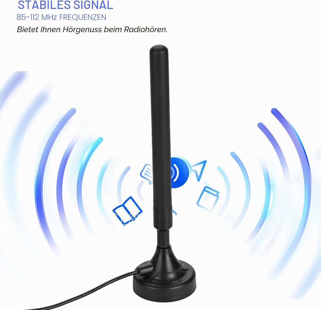 FM-Radioantenne mit Hoher Verstärkung, 25 DB Signalverstärkung, Plug-and-Play, Tragbar, Geeignet für