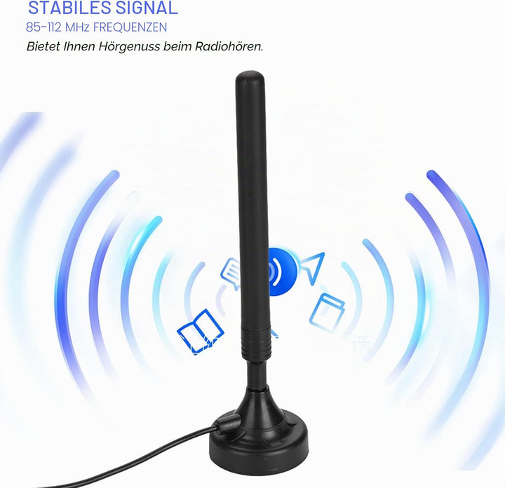FM-Radioantenne mit Hoher Verstärkung, 25 DB Signalverstärkung, Plug-and-Play, Tragbar, Geeignet für