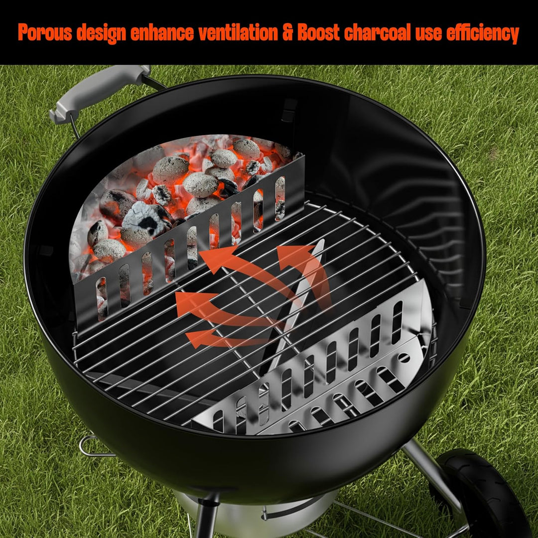 onlyfire Edelstahl Kohlekorb 2er Set, Holzkohlekörbe für Kugelgrill, Charcoal Grills, Kettle Grills,