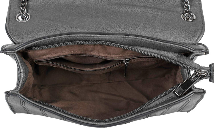 styleBREAKER Damen Umhängetasche mit Ziernähten und Kette, Schultertasche, Handtasche, Tasche 020123