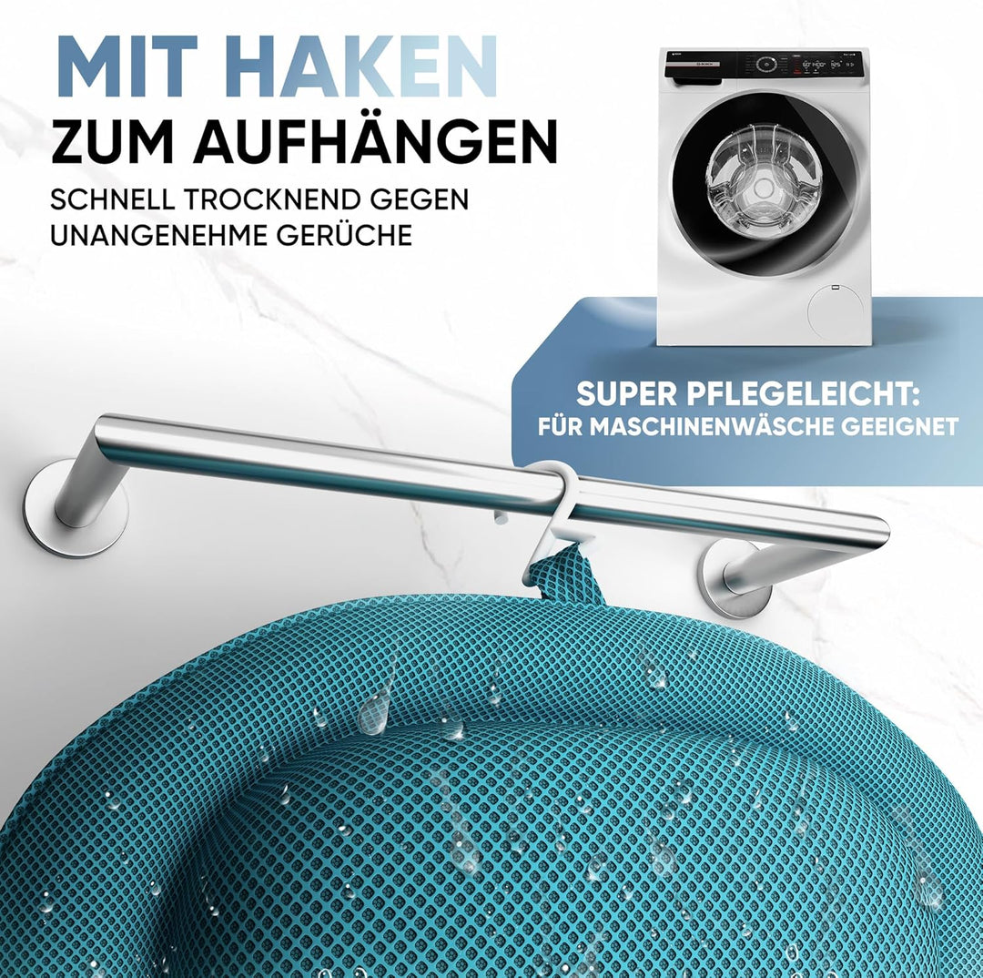XXL Premium Badewannenkissen blau | NEU zusätzliche Polster an Schulter- &amp; Nackenbereich | Badekisse