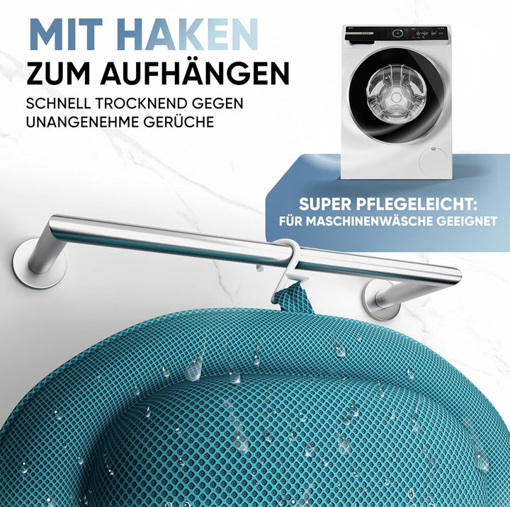 XXL Premium Badewannenkissen blau | NEU zusätzliche Polster an Schulter- &amp; Nackenbereich | Badekisse