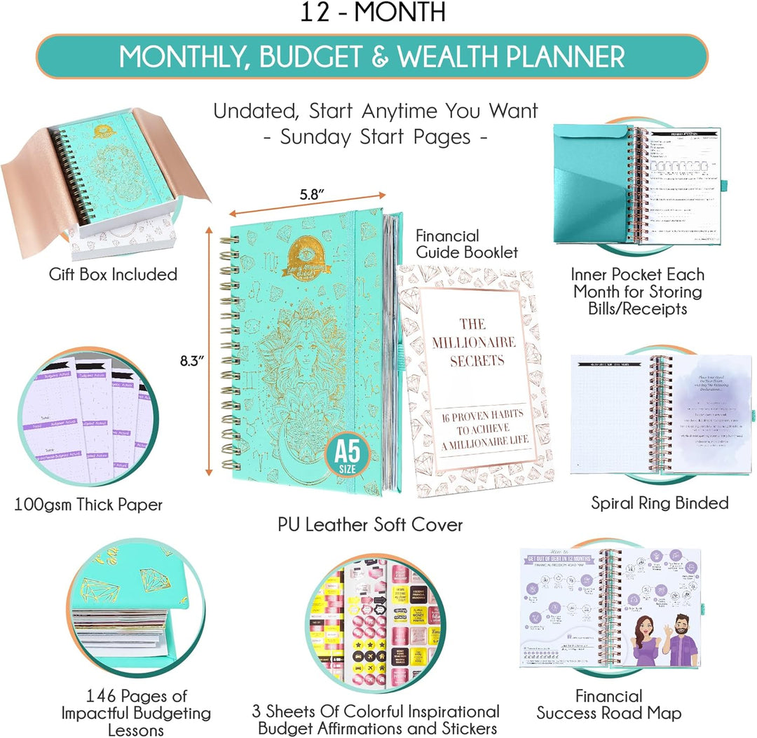 Finanzplaner &amp; Monatsplaner &amp; Monatsplaner &amp; Monatlicher Rechnungsorganisator – 12 Monate Reise zur