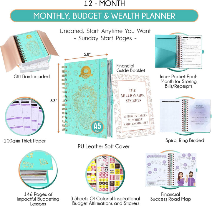 Finanzplaner &amp; Monatsplaner &amp; Monatsplaner &amp; Monatlicher Rechnungsorganisator – 12 Monate Reise zur