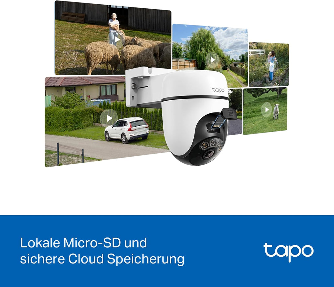Tapo C630 KIT 360° Solar Überwachungskamera Aussen mit Akku | 3K 5MP | Gratis KI-Erkennung | Farb- &