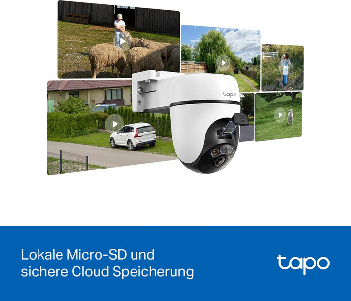 Tapo C630 KIT 360° Solar Überwachungskamera Aussen mit Akku | 3K 5MP | Gratis KI-Erkennung | Farb- &
