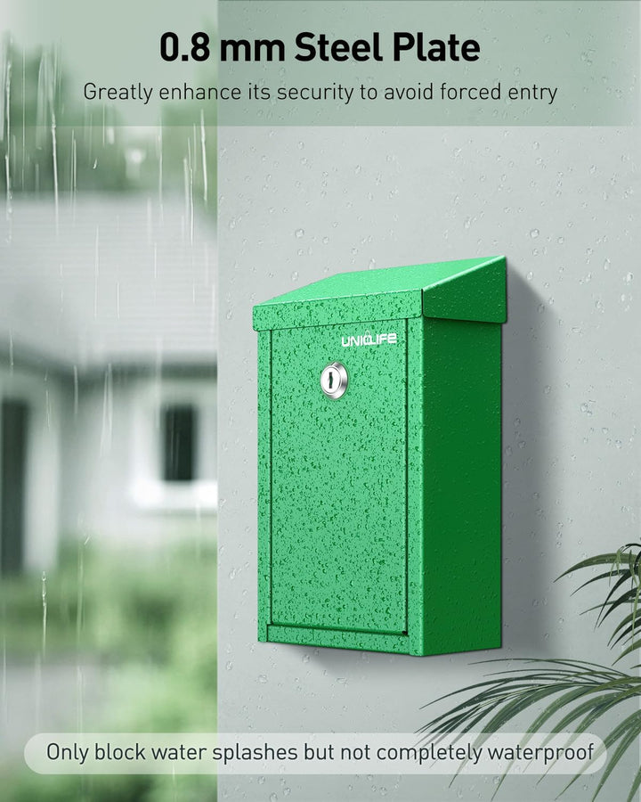 Uniclife Schlüsselbox Aussen Metall Spendenbox mit Schloss Sicherer Briefkasten Wandmontage mit Einw