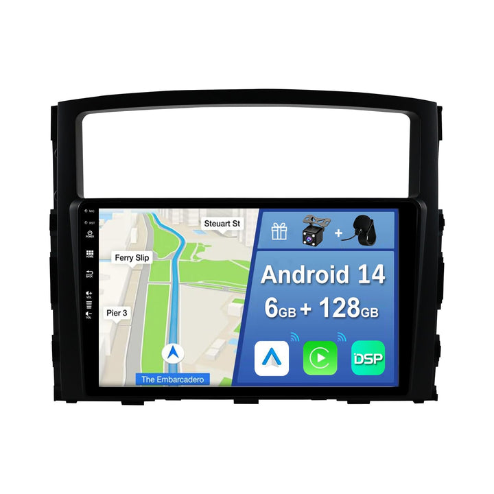 [6GB+128GB] Android 14 Autoradio für Mitsubishi Pajero (2006-2016)-2 Din-[Integriertes Wireless CarP