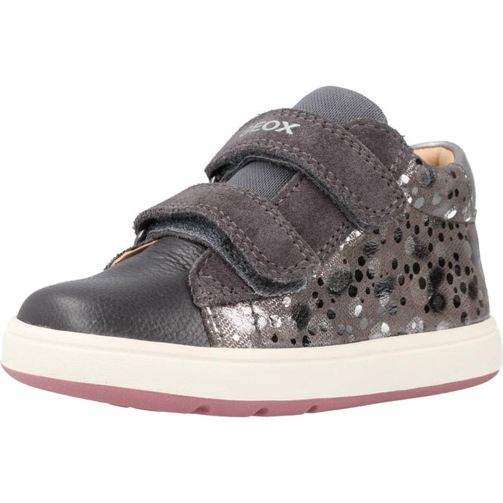 Geox Mädchen B Biglia Girl C Sneaker 24 EU Dk Grey Dk Silver, 24 EU Dk Grey Dk Silver