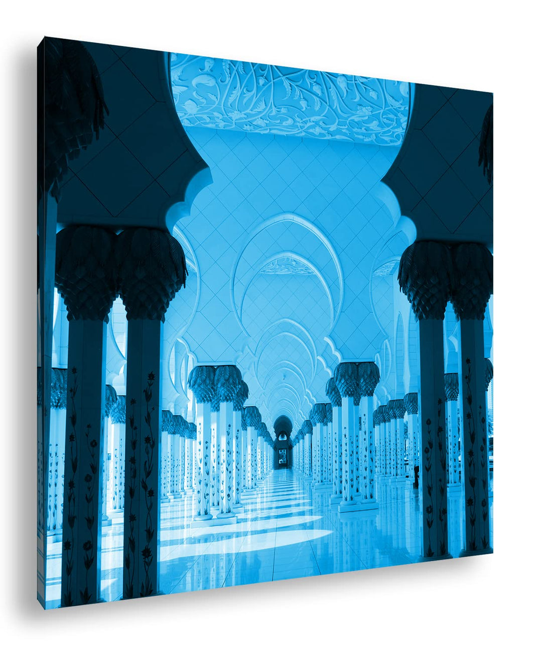 deyoli Inneres Einer Moschee in Abu Dhabi Format: 70x70 Effekt: Monocrome Blau als Leinwand, Motiv f