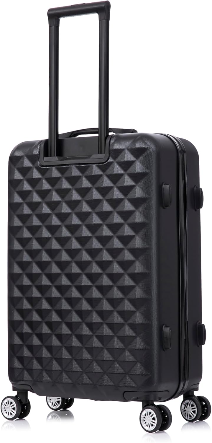 CELIMS - Reisekoffer mit 360 Grad drehbaren Rollen, Schwarz , Lot de 4 valises + 2 Vanity Cases, Har