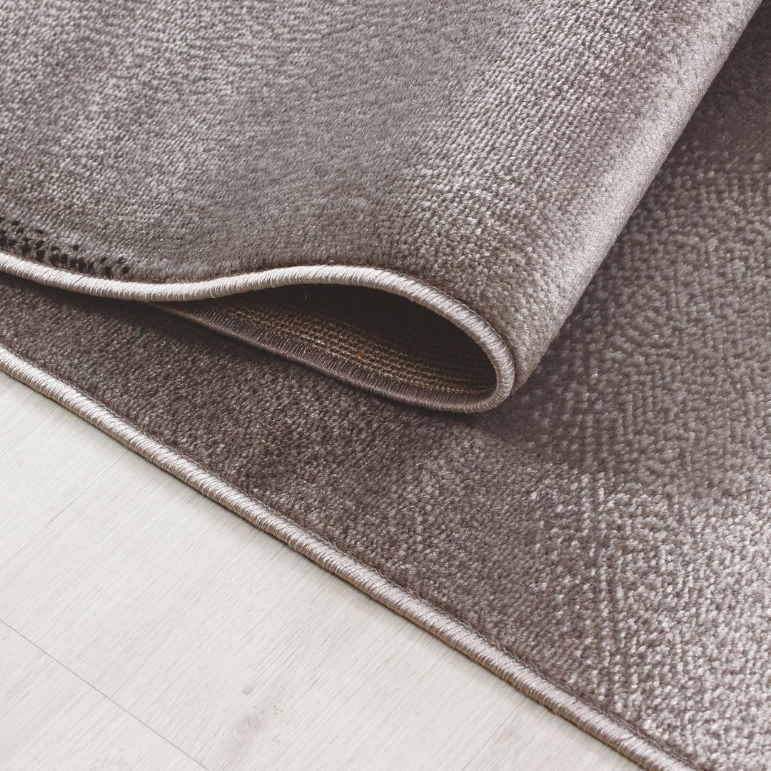 Carpetsale24 Teppich Wohnzimmer Abstrakten Wellen Mustern Braun Meliert 240 x 340 cm - Kurzflor Tepp
