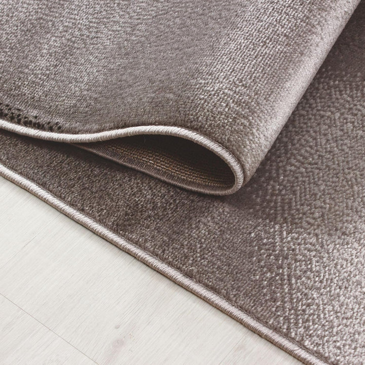 Carpetsale24 Teppich Wohnzimmer Abstrakten Wellen Mustern Braun Meliert 240 x 340 cm - Kurzflor Tepp