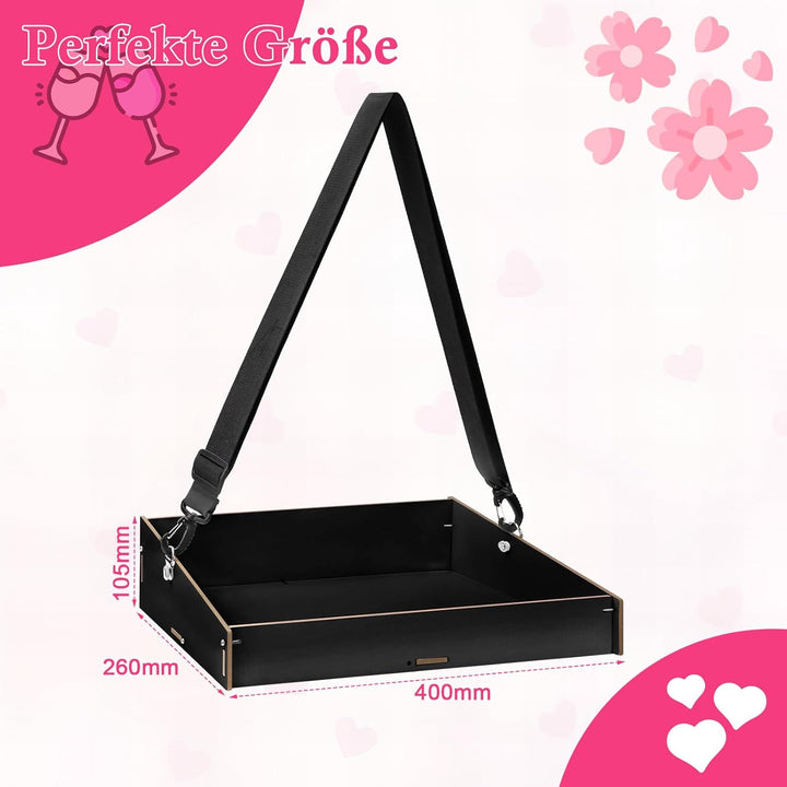 Bauchladen JGA Schwarz Bauchladen Junggesellinnenabschied Team Bride Deko Bauchladen Braut Holz für