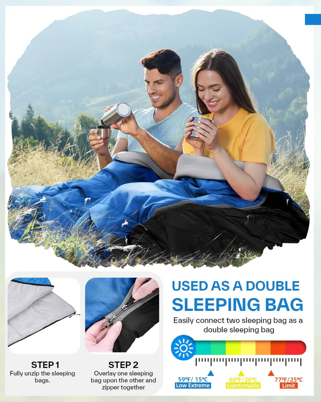 Schlafsack Sommerschlafsack: Sportneer 190×85cm Schlafsacke Sommer Tragbar Leicht Wasserdicht Sleepi