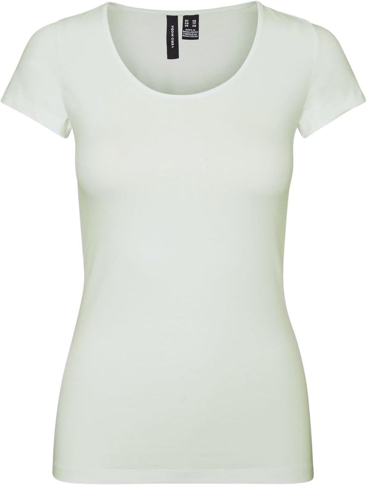 VERO MODA Damen Vmmaxi My Soft Ss U-Neck T-Shirt S 3er Pack (Granite Green, Lightest Sky, Citadel),
