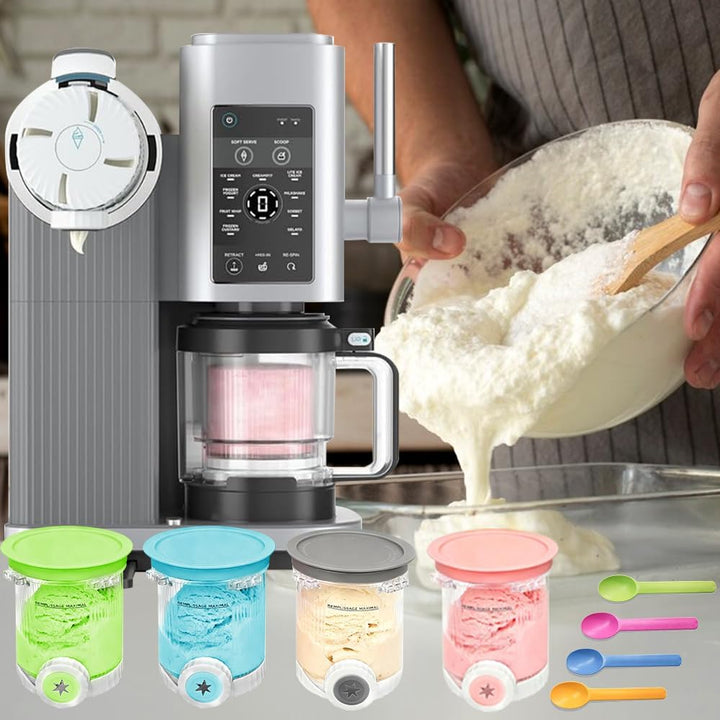 4 Stück Ninja Swirl Creami Behälter, 480 ml Eisbehälter für NC700 NC701EU Serie, Eiscreme Behälte mi