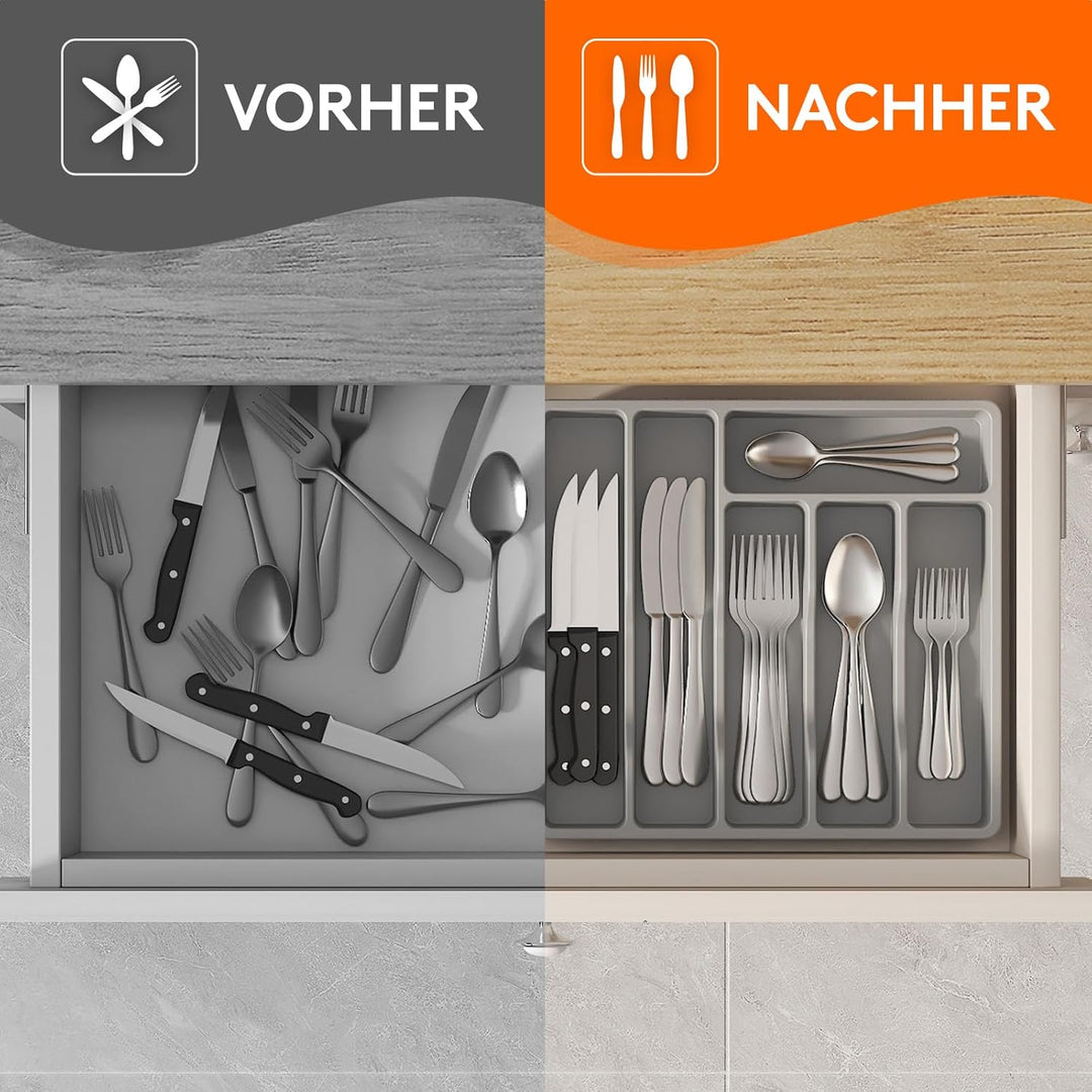 Lifewit Besteckkasten für Schubladen, Besteck Organizer Schublade Organizer Küche Kompakt Besteckein