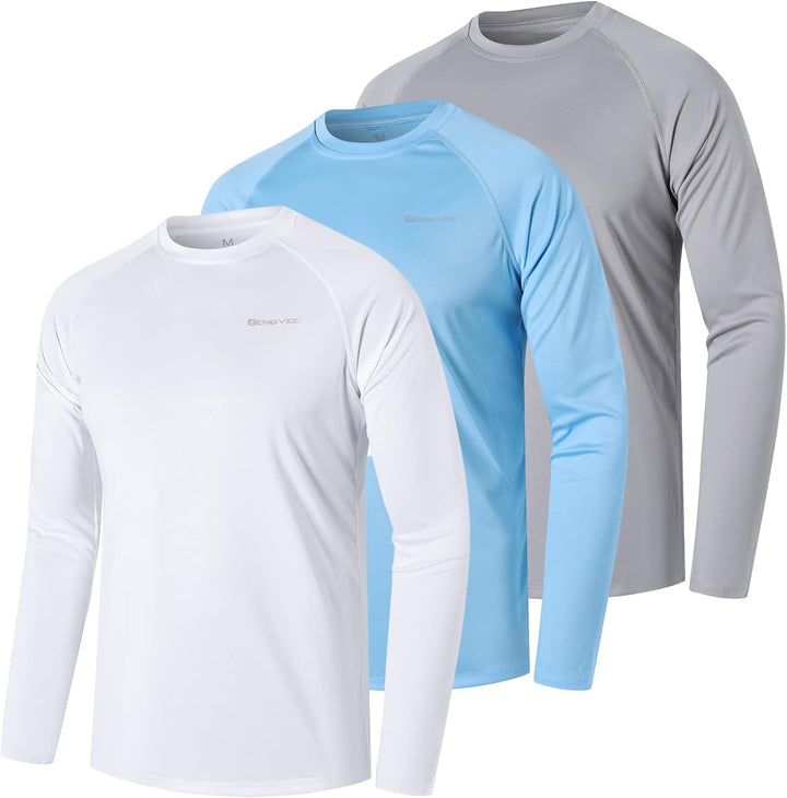 ZENGVEE 3er Pack Rashguard Herren, UPF 50+ UV Schutz Shirt Herren Schnelltrocknend Leicht Atmungsakt