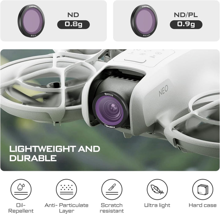 Freewell Magnetische Filter für DJI Neo Bright Day 3er-Pack ND8/PL, ND16/PL, ND32/PL Hybrid für DJI