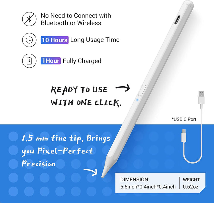 Stylus Stift für Apple iPad(2018-2023) Mit Neigung&Palm Rejection&Magnetic Adsorption Eingabestifte