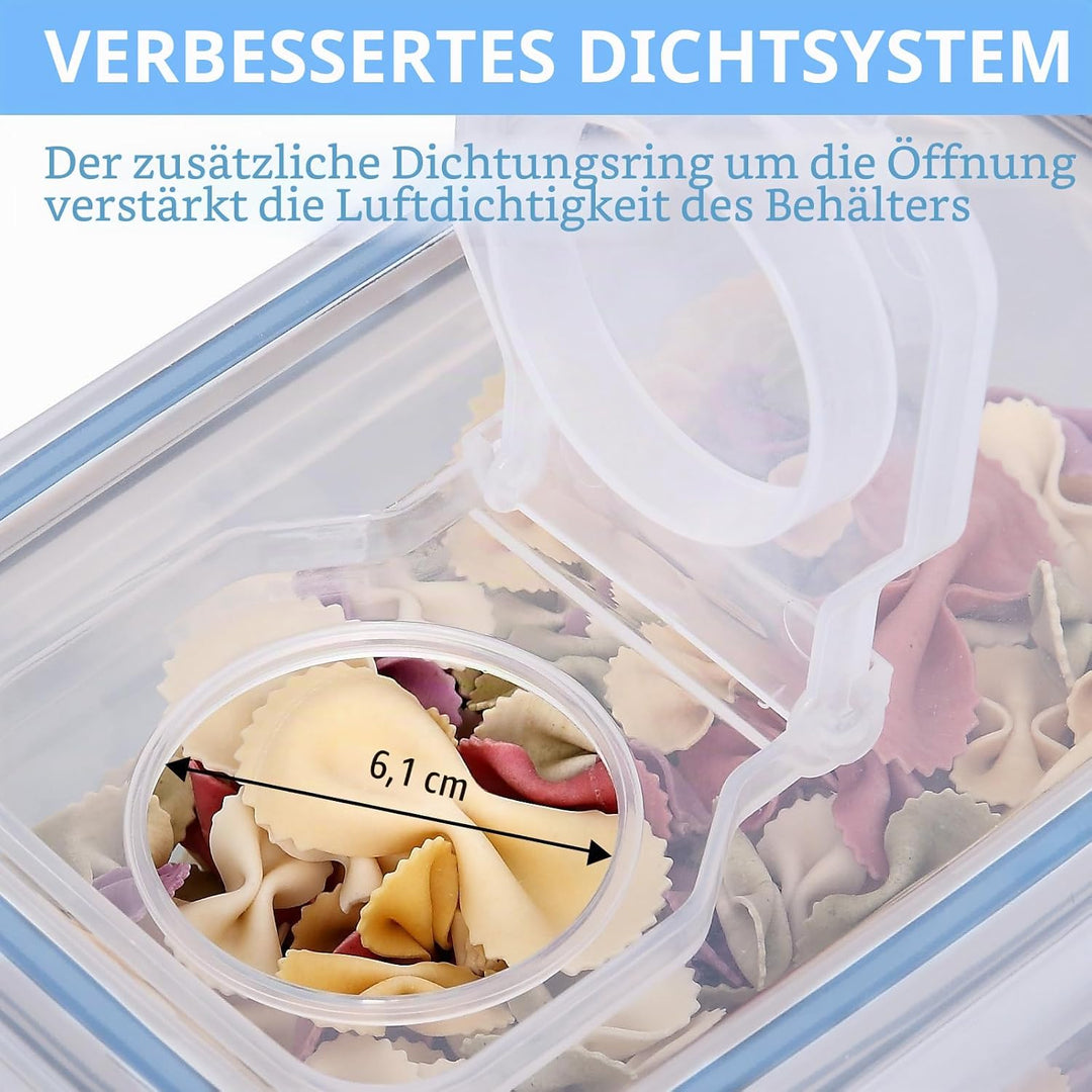 Vorratsdosen Set 8-teilig – 3×1L, 0.8L & 2×0.52L frischhaltedosen luftdicht + 2L & 1.4L vorratsdosen