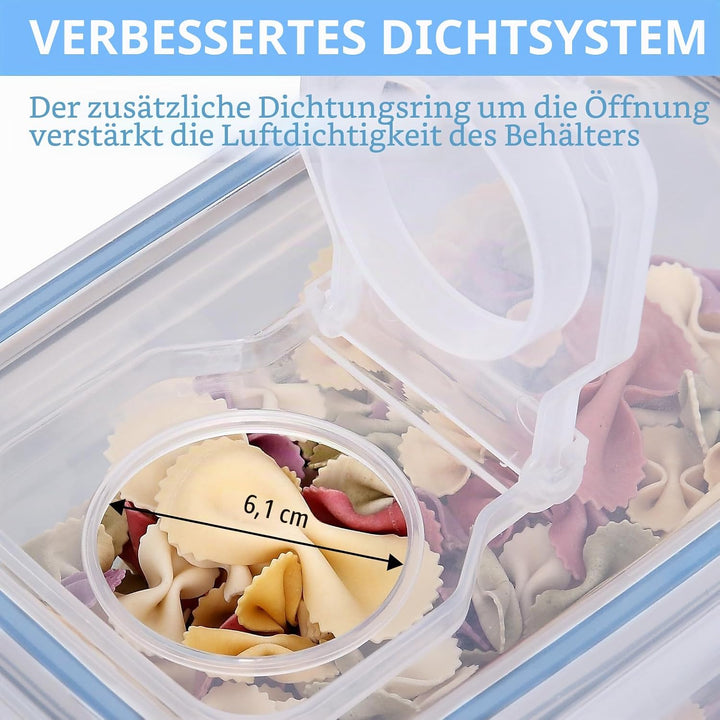 Vorratsdosen Set 8-teilig – 3×1L, 0.8L & 2×0.52L frischhaltedosen luftdicht + 2L & 1.4L vorratsdosen