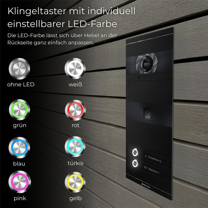 Metzler VDM10 2.0 Video Sprechanlage, Türsprechanlage mit Kamera, Fingerprint, Smartphone App, SIP,