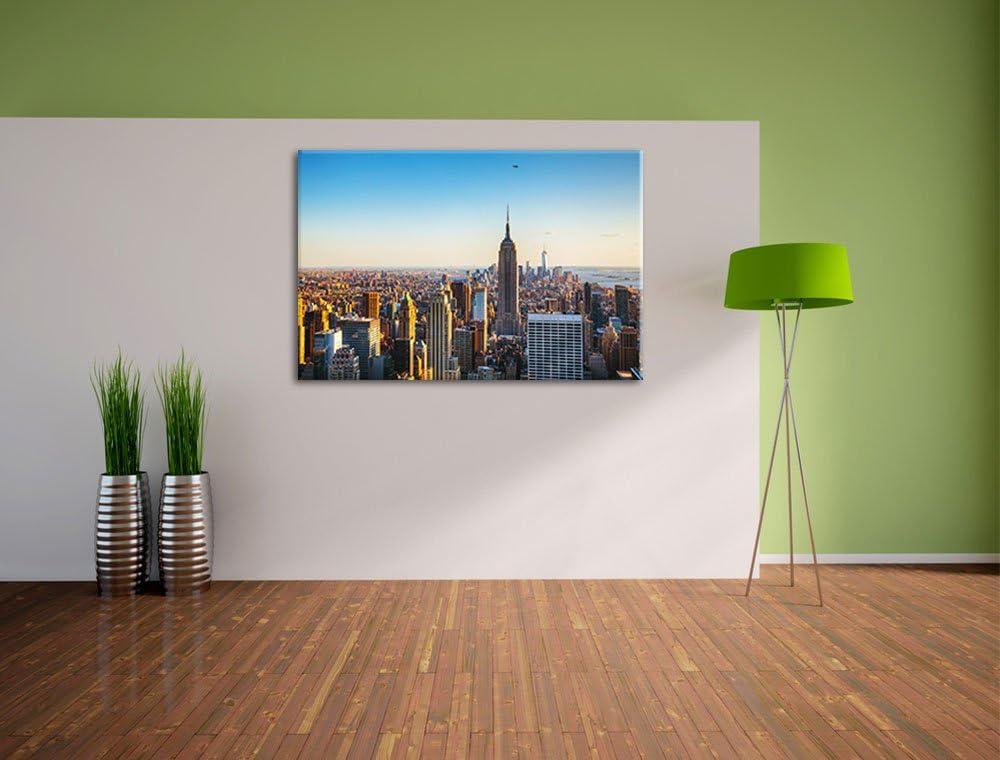 Empire State Building in New York Format: 100x70 auf Leinwand, XXL riesige Bilder fertig gerahmt mit