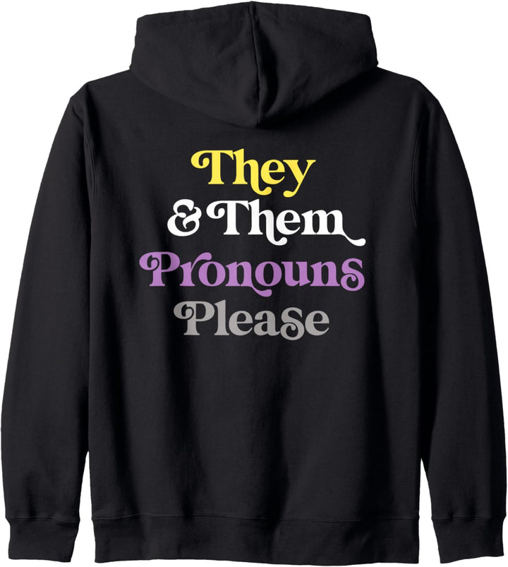 They & Them Pronouns Please Non-Binary LGBTQIA Pride Flag Kapuzenjacke