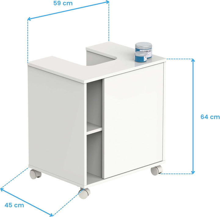 MUEBLES PITARCH Pitarch Möbel, Holzwerkstoff, weiss Hochglanz, 64 x 59 x 45 cm