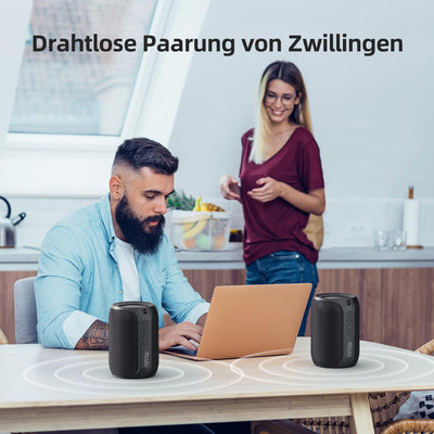 ZEALOT Bluetooth Lautsprecher,Musikbox Bluetooth mit USB/TF Karte/AUX,Bluetooth Box mit IPX5 Wasserd