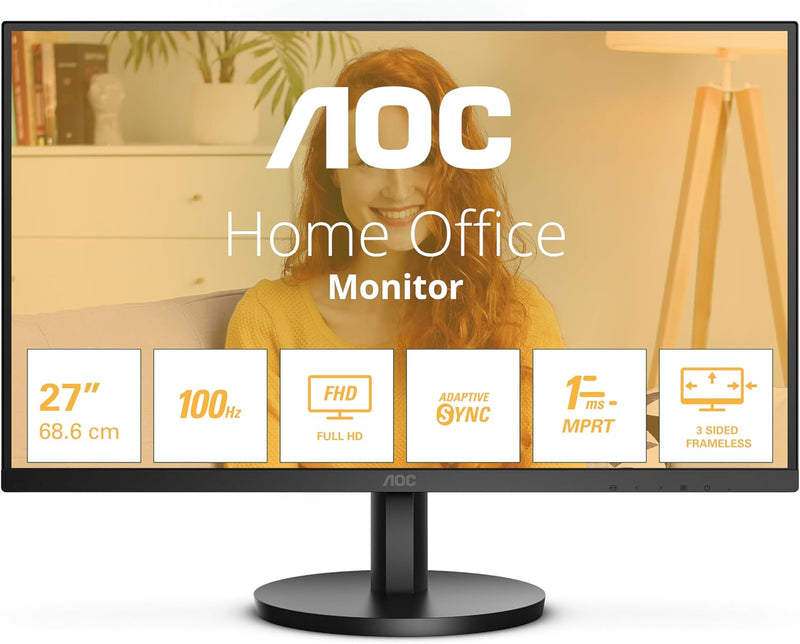 AOC 27B3HMA2 - 27 Zoll Full HD Monitor, eingeb. Lautsprecher (1920x1080, 100 Hz, VGA, HDMI 1.4) schw