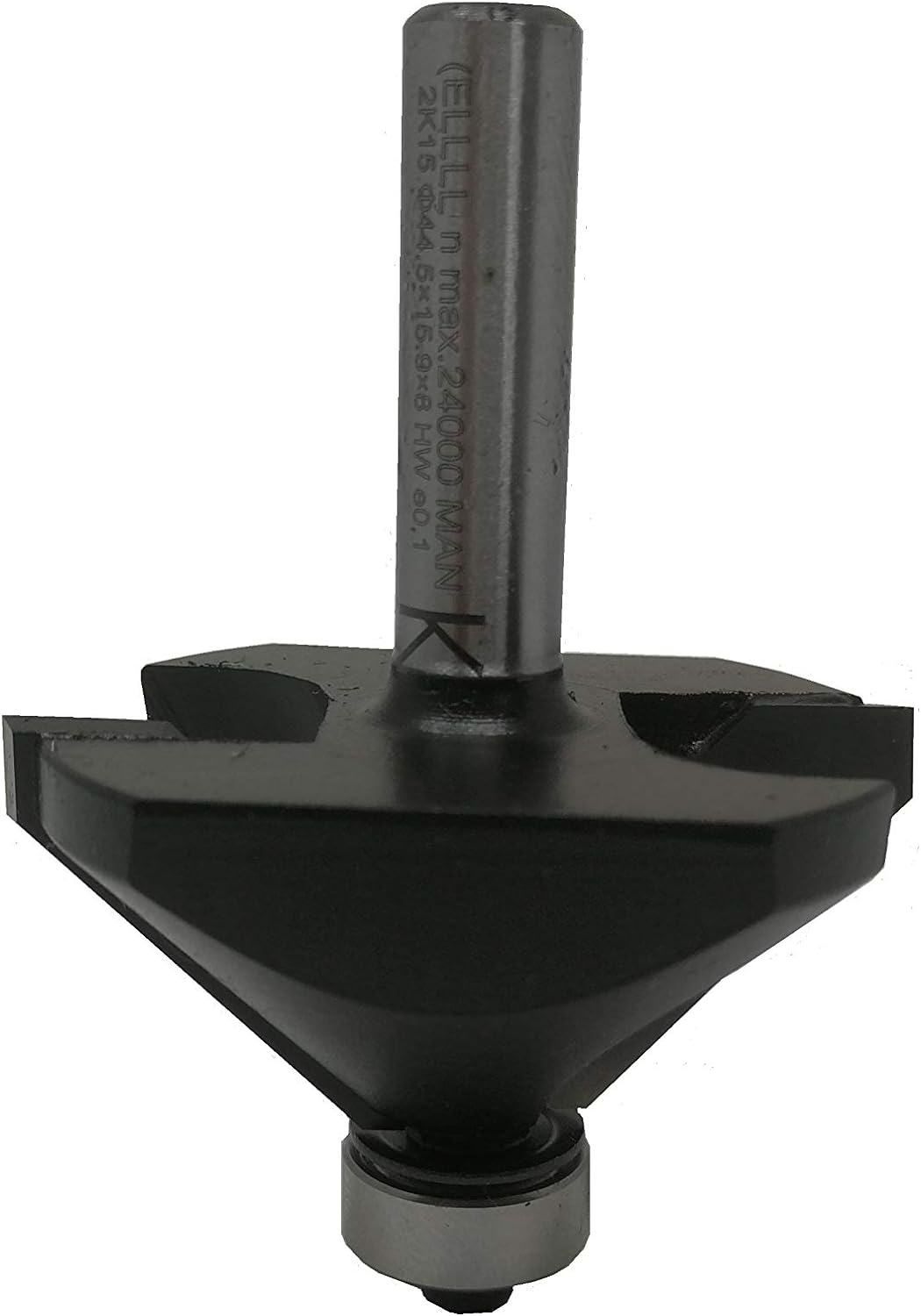 jjw-germany HW HM Oberfräser Fasefräser Z= 2 D= 44,5 mm NL 15,9 mm, Schaft 8 mm, mit Kugellager nach