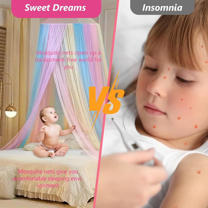 Moskitonetz Bett, Himmelbett Vorhänge, Betthimmel Mädchen, Regenbogen Baldachin für Doppel- und Einz